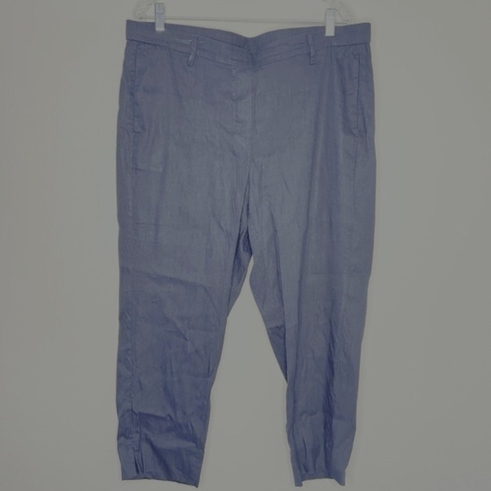JJill Linen Stretch Cropped Pants Navy‎ Blue XL
